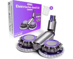 Actueell® Elektrische vloerwisser D2 Geschikt voor Dyson V7 V8 V10 V11 V15 Steelstofzuiger – Mop Dweil Opzetstuk – Stofzuigermond – Vloermop – Nat & Droog – Inclusief 6 Dweil Pads – Materiaal ABS + Fiber – Paars