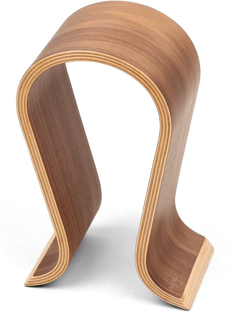 Headset Standaard - Koptelefoonhouder - Houten - Koptelefoon Haak - Hoofdtelefoon Hanger - Opbergrek - voor Alle Koptelefoonformaten - 155*100*255mm - Bruin — afbeelding 1