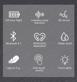 Draadloze Bluetooth 5.0-hoofdtelefoon met dubbele dynamische luidsprekers — thumbnail 5
