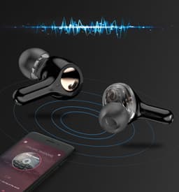 Draadloze Bluetooth 5.0-hoofdtelefoon met dubbele dynamische luidsprekers — thumbnail 4