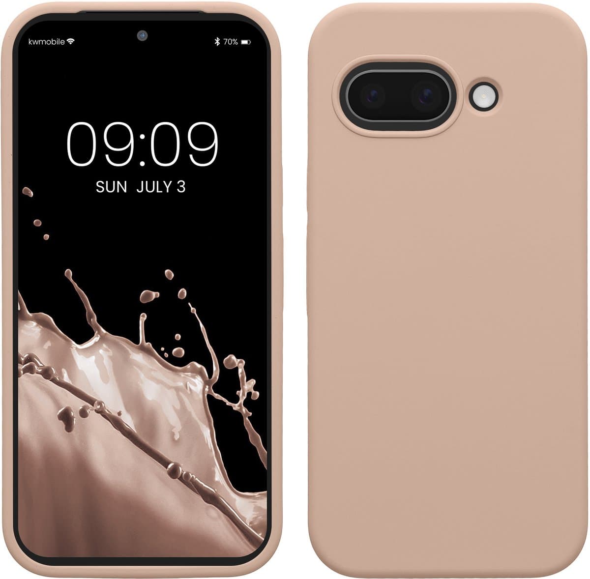 kwmobile telefoonhoesje geschikt voor Google Pixel 9a - Hoesje met siliconen coating - Smartphone case in oudroze — afbeelding 1