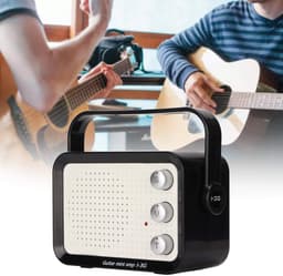 Crrynuo - Elektrische Gitaarversterker - Mini Gitaarversterker - Bluetooth Speaker - 1 Stuk - 2 Toonkanalen - 9V Batterij - Wit — thumbnail 2
