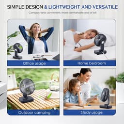 Tafelventilator met 4 Snelheden en Oscillatie – Draagbare USB-C Ventilator voor Thuis en Kantoor — thumbnail 4
