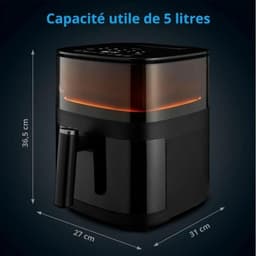 XL Heteluchtfriteuse met 5 liter, Digitaal Bedieningspaneel en 10 Automatische Programma's — thumbnail 5