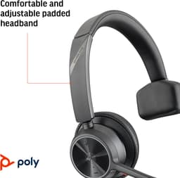 HP Poly Voyager 4310 Microsoft Teams Certified USB-A Headset + BT700 dongle — thumbnail 3