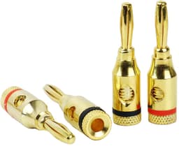 Banaanstekker – Gold plated – 24k Verguld – 4mm – Hoogwaardige Luidsprekerstekkers – 8 Stuks — thumbnail 2