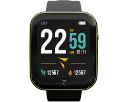 Techmade SmartHorloge Groene Kast & Zwarte Band – Unisex