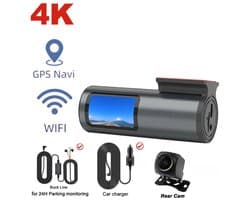 Je Huis 4K Dashcam WiFi GPS – Auto DVR met Nachtzicht, 24H Parkeermodus, G-Sensor en Groothoek 170° Camera