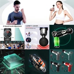 Mini-massagepistool met LCD-scherm - 32 snelheden voor diepe spiermassage en fitness — thumbnail 5