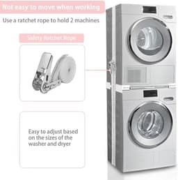 Universele Stapelset voor Wasmachines en Drogen met Uittrekbare Schuifplank — thumbnail 3