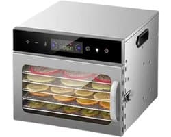Droogoven- Voedseldroger - Dehydrator 6 laags - BPA Vrij Met 6 Lagen - 800 Watt - Tempratuur 30 tot 90 graden - Voor Groente, Fruit en Vlees -