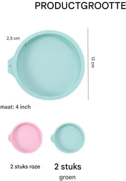 TOVBMUP Airfryer eivormpjes - Set van 4 - Siliconen Airfryer vormpjes - Siliconen eierset - Airfryer cakevormpjes - Herbruikbaar - Roze, Blauw — thumbnail 6