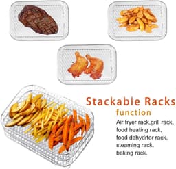 Geschikt voor Ninja Airfryer DZ201 - 3-laags toast/dehydrator frame - 304 roestvrij staal - dubbele heteluchtfriteuse accessoires — thumbnail 3