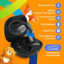 PowerLocus Mkids Koptelefoon voor Kinderen - Open Ear Koptelefoon - 85dB Veilig Geluid - Bluetooth 5.4 - Met Microfoon - Oranje — thumbnail 2