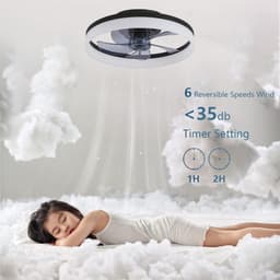 Stille plafondventilator met verlichting - 50 cm, afstandsbediening, 6 windsnelheden, 3 kleurtemperaturen — thumbnail 3
