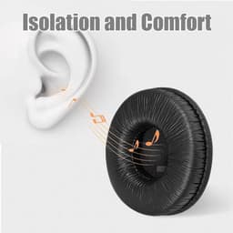 Geschikt voor JBL T450 BT, T500 BT, Tune 600, 510BT, JR300 hoofdtelefoons, comfortabele en zachte leren oorkappen met traagschuim en geluidsisolatie, zwart — thumbnail 4