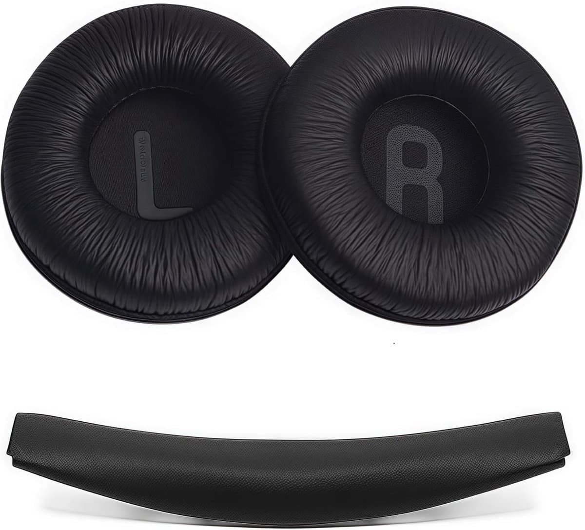 Geschikt voor JBL T450 BT, T500 BT, Tune 600, 510BT, JR300 hoofdtelefoons, comfortabele en zachte leren oorkappen met traagschuim en geluidsisolatie, zwart — afbeelding 1