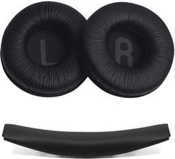 Geschikt voor JBL T450 BT, T500 BT, Tune 600, 510BT, JR300 hoofdtelefoons, comfortabele en zachte leren oorkappen met traagschuim en geluidsisolatie, zwart — thumbnail 1