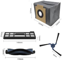 Geschikt voor Eufy X10 Pro omni Bezem robot accessoires hoofdborstel zijborstel filter stofzak-9 stuks — thumbnail 2