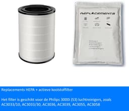 Replacements® FY3430/30 HEPA + Actief Kool Filter – compatibel met Philips 3000i modellen zoals AC3033/10, AC3033/30, AC3036, AC3039, AC3055, AC3058 en meer. — thumbnail 4