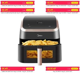 Midea - Airfryer - Heteluchtfriteuse - Airfryer oven - Gezond frituren - Airfryer xxl - Frituren - Frituurpan - Vetarme Friteuse - Olievrije Friteuse - Multifunctionele heteluchtoven - Mini-oven - Patatoven - Snackoven - Luchtoven - Turbo-oven — thumbnail 6
