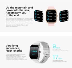 Knobbout 2.01”Scherm Smartwatch met Gebogen Scherm – Bluetooth Bellen, Hartslag & Slaapmonitoring, IP68 Waterdicht, 350mAh Batterij | Voor Sport & Gezondheid - Zwart — thumbnail 4