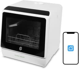 GudeaSmart® Mini Vaatwasser Incl. App – Afwasmachine – 5 Programma’s – 900 Watt – 42,5 x 42,8 x 45,8 cm - Wit — thumbnail 1