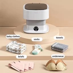 10L Grote Grensoverschrijdende Opvouwbare Wasmachine met Groot Ondergoed, Sokken, Babykleding en Kleine Mini Wasmachine (Grijs) — thumbnail 3