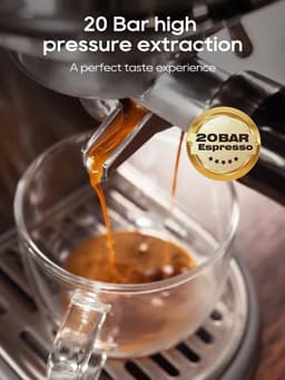 Trendique - Espressomachine - Koffiezetapparaat - Koffiemachines - Roestvrijstaal - zilverkleur - 20 bar - Semi- automatisch — thumbnail 3