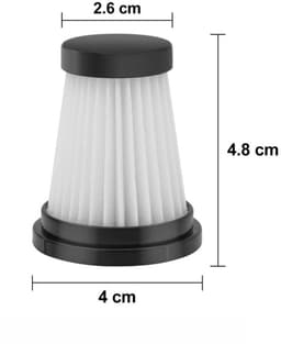 HEPA Filter - 8 Stuks - Geschikt voor Moosoo K12 K12 PRO K13 - Stofzuigerfilter - Stofzuiger Accessoires - Vervanging Filter - Voor Handheld Draadloze Stofzuiger - Met Filterborstel — thumbnail 2