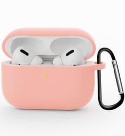 Hoesje Geschikt voor Apple Airpods Pro 3 - Siliconen Hoes met Clip - Silicone Case Cover - Lichtroze — thumbnail 1