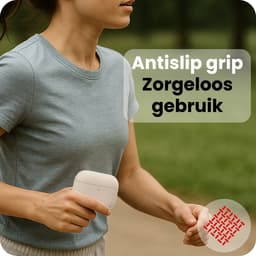Hoes - Geschikt voor Apple Airpods Pro 3 - Siliconen Hoesje met Clip - Silicone Case Cover - Zand — thumbnail 5