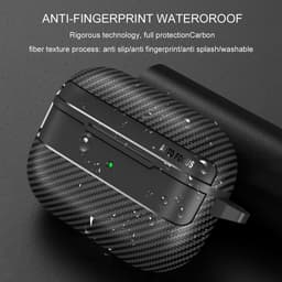 Telestore - Hoesje geschikte voor AirPods Pro 3 - TPU carbon zwart hoesje Beschermhoes - Shockproof AirPods Pro 3 Cover - AirPods Pro 3 Hoesje - Geschikt voor Apple Airpods Pro 3 - zwart - carbon TPU cover — thumbnail 3
