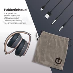PowerLocus P6 draadloze Over-Ear Koptelefoon Inklapbaar - Bluetooth Hoofdtelefoon - Met microfoon - Asfalt Grijs — thumbnail 7