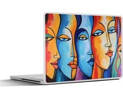 Laptop sticker - 15.6 inch - Hoofd - Olieverf - Schilderij - Kleurrijk - 36x27,5cm - Laptopstickers - Laptop skin - Cover