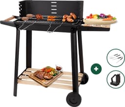 Barbecue van Rlek Online - 4x GRATIS BBQ Accessoires - BBQ - Zwarte Barbecue op Wieltjes - HOUTSKOOL BBQ — thumbnail 1