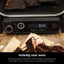 Ninja Woodfire - 7-in-1 Elektrische BBQ Grill, Smoker & Airfryer - Tafelmodel Barbecue - Geschikt voor Balkon - OG701EU — thumbnail 8