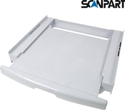 Scanpart kunststof tussenstuk voor wasmachine en droger met werkblad inclusief spanband - Geschikt voor AEG Bosch LG Miele Samsung Siemens Zanussi Whirlpool - Stapelkit - Alternatief voor SKS101 - Universeel — thumbnail 10