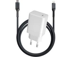 65W USB C Snellader + USB-C naar 8-PIN Kabel - 2 Meter - Compact - Geschikt voor iPhone, iPad
