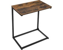 ACAZA Bijzettafel - Vintage bruin en zwart - 55 x 35 x 66 cm (L x B x H) - Bedtafeltje - Laptoptafel - Bijzettafel - Nachtkastje - Laptop Tafel - Laptoptafel - Bijzettafel Bank