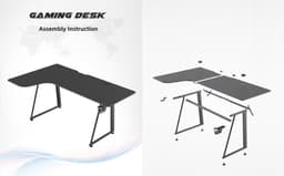 VDD Gaming - Bureau - Hoekbureau Gaming - Hoekbureau - Game Bureau - Gaming desk - Computertafel - Gamebureau - Carbon - Zwart - 160 x 60 x 75cm — thumbnail 5