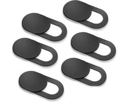 Webcam Cover - Privacy schuifje - Bedek Webcam - Geschikt voor Laptop, Tablet & Telefoon - Zwart - 6 stuks