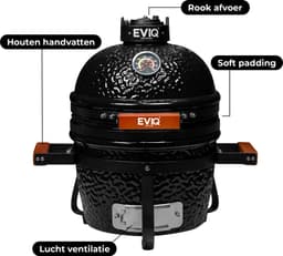 EVIQ - Kamado barbecues - Houtskoolbarbecue – Keramisch Kamado BBQ - Egg BBQ - 13" — thumbnail 5