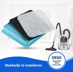 DEGG® - Filterset Geschikt Voor Philips PowerPro Compact en PowerPro Active - Vervangt Philips FC8058/01 - Replacement Kit - Allergie Filter - Stofzuigerfilter - 2x Motorfilter & 2x Uitblaasfilter — thumbnail 3