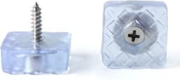 FSW-Products - 4 Stuks - Rubberen Voetjes - Onderzetters - Vierkant - Rubber Dopje - Meubelonderzetter - Trillingsdemper - Anti Slip - 22x22mm - Transparant — thumbnail 1