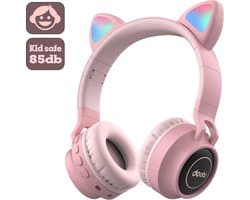 Kinder koptelefoon  Bluetooth DOBI roze - VOLUME BEGRENZING - 85DB