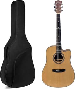 Áengus Gitaartas Akoestische Gitaar – 40/41 Inch – Western Gitaarhoes met 7 mm Voering – Rugzak – Zwart — thumbnail 1
