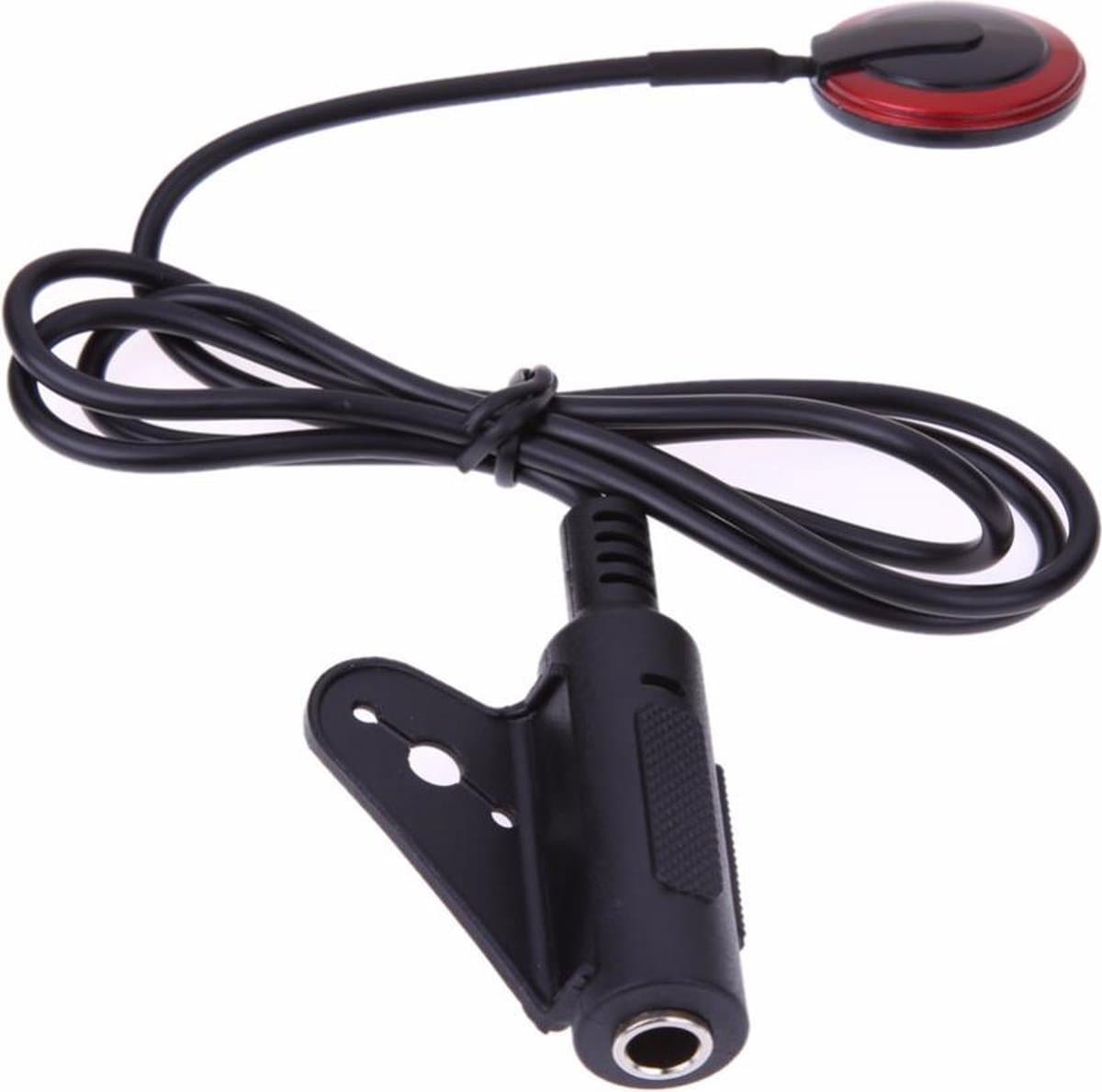 Premium Contact Microfoon voor Pickup Instrument - Gitaar, Viool & Ukelele - Contactmicrofoon - 1/4 Jack - Zwart/Rood — afbeelding 1
