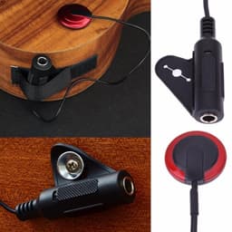 Premium Contact Microfoon voor Pickup Instrument - Gitaar, Viool & Ukelele - Contactmicrofoon - 1/4 Jack - Zwart/Rood — thumbnail 4