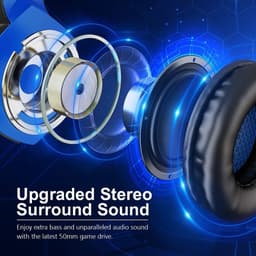KOTION EACH G2000 gaming-headset - Zwart/Blauw - Geschikt voor PS4, Xbox One, Switch & Windows — thumbnail 5
